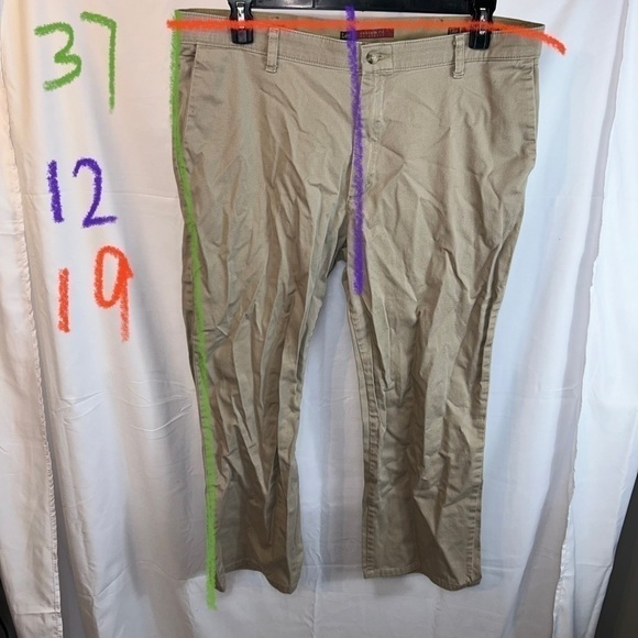 Lee Pants Khaki Custom Fit Chino Straight Leg Professional Work Wear Pants 38x30 - Picture 3 of 11